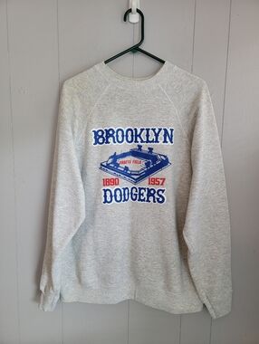 Vintage Tultex Men's Sweatshirt Brooklyn Dodgers Gray XL Ebbets Field Made USA